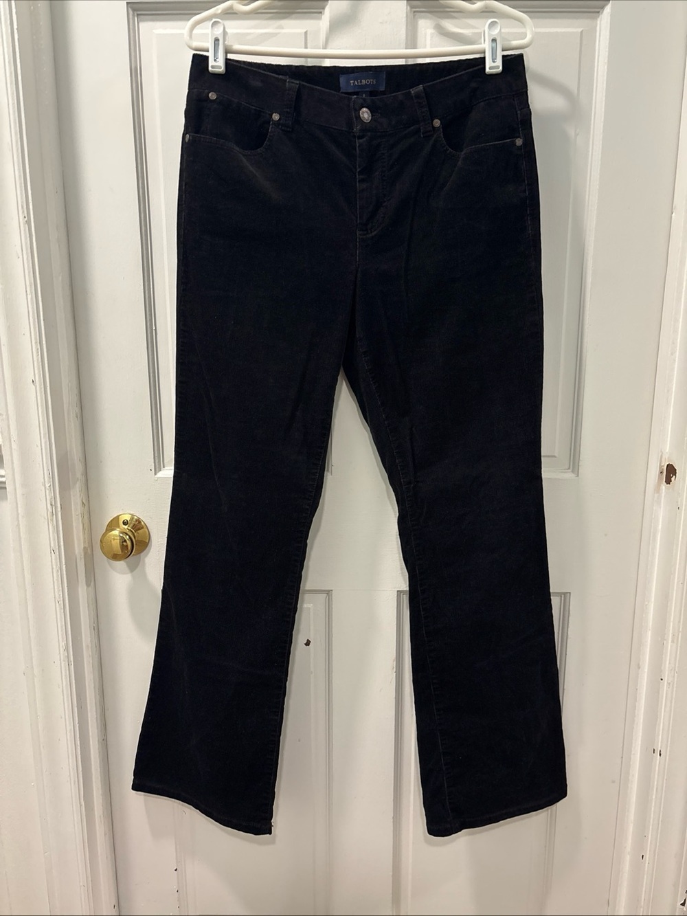 Talbots Women's Curvy Fit Corduroy Pants Size 8R Black Casual Classic NWOT